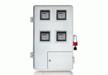 玻璃钢电表箱LA-JD-AX小4,农网改造电力专用4表位玻璃钢电表箱,电力专用玻璃钢计量箱